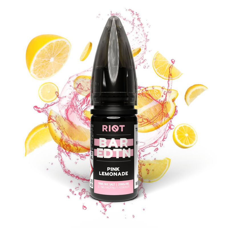 Riot Squad (GB) Pink Lemonade (Růžová limonáda) Riot BAR EDTN Salt E-liquid 10ml Množství: 10ml, Množství nikotinu: 20mg