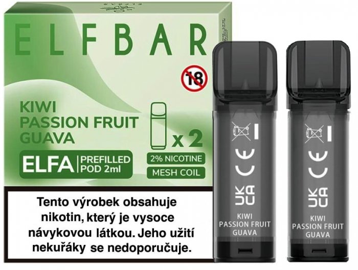 Elf Bar ELFA Pods cartridge 2Pack Kiwi Passion Fruit Guava 20mg