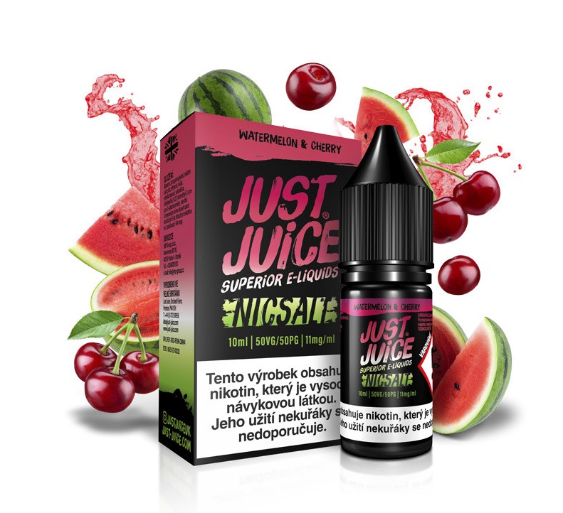 Just Juice (GB) Watermelon & Cherry (Vodní meloun & třešeň) Just Juice Salt E-liquid 10ml Množství: 10ml, Množství nikotinu: 20mg
