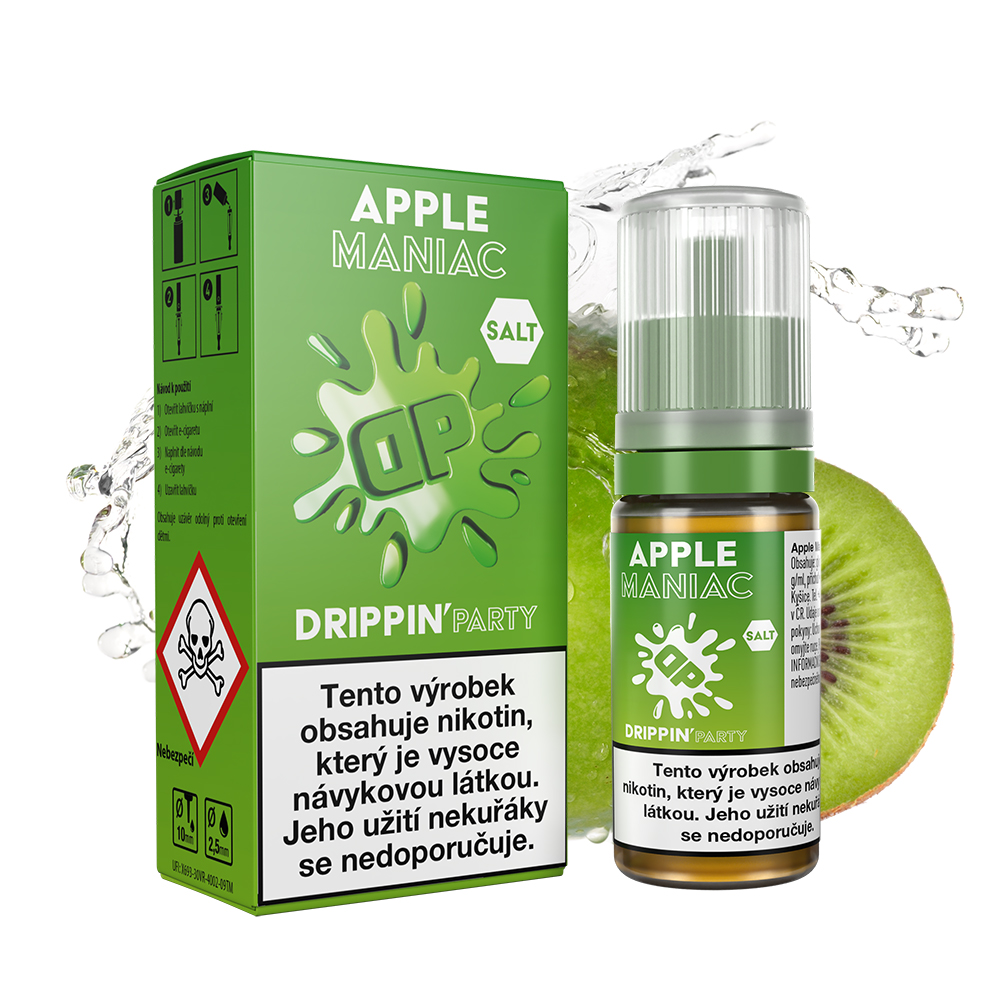 Vitastyle (CZ) Apple Maniac (Chladivé jablko a kyselé kiwi)- Drippin Salt Party 10ml Množství: 10ml, Množství nikotinu: 20mg