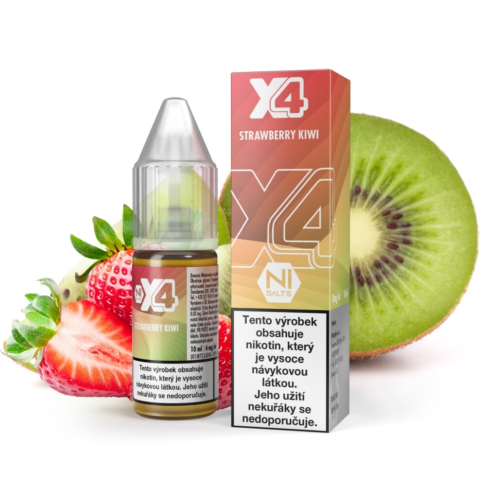 Vitastyle (CZ) Jahoda a kiwi (Strawberry Kiwi) - X4 Bar Juice Salt 10ml Množství: 10ml, Množství nikotinu: 20mg