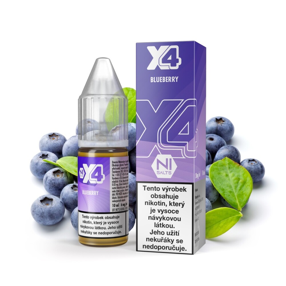 Vitastyle (CZ) Borůvka (Blueberry) - X4 Bar Juice Salt 10ml Množství: 10ml, Množství nikotinu: 20mg