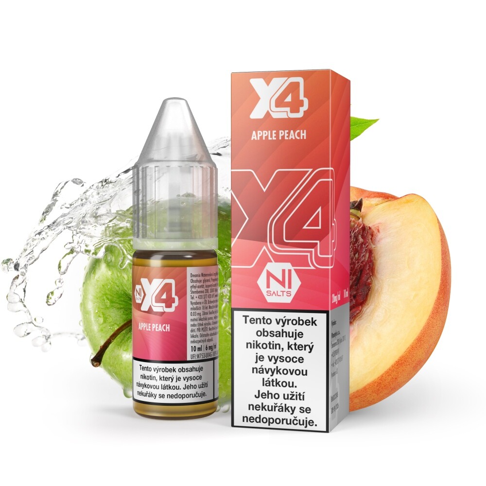 Vitastyle (CZ) Jablko a broskev (Apple Peach) - X4 Bar Juice Salt 10ml Množství: 10ml, Množství nikotinu: 10mg