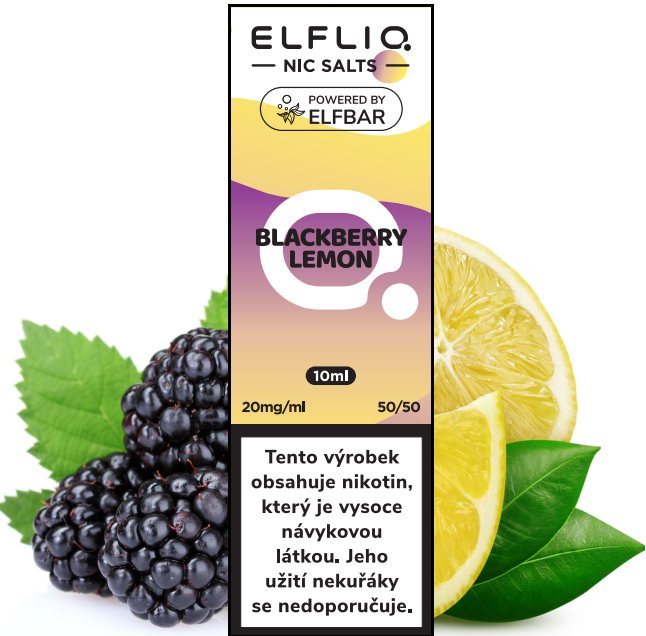 Blackberry Lemon - ELF BAR - ELFLIQ NIC SALT (50PG/50VG) 10ml Množství: 10ml, Množství nikotinu: 10mg