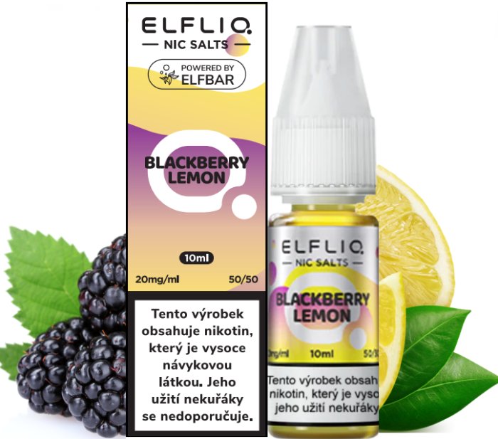 Blackberry Lemon - ELF BAR - ELFLIQ NIC SALT (50PG/50VG) 10ml Množství: 10ml, Množství nikotinu: 20mg