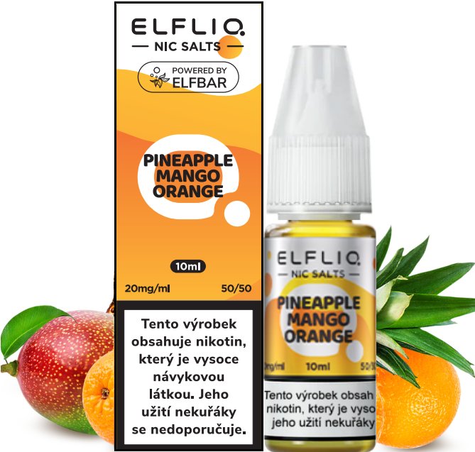 Pineapple Mango Orange - ELF BAR - ELFLIQ NIC SALT (50PG/50VG) 10ml Množství: 10ml, Množství nikotinu: 20mg