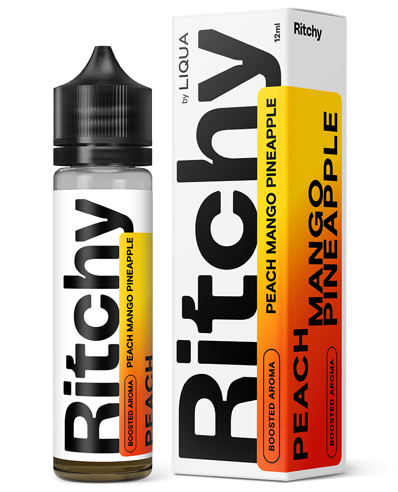 Liqua - Ritchy PEACH MANGO PINEAPPLE (BROSKEV, MANGO A ANANAS) - Příchuť Liqua RITCHY S&V 12ml Množství: 12ml