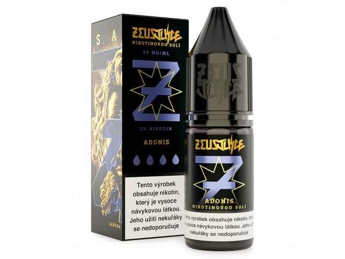 Zeus Juice (GB) Adonis - Zeus Juice Salt E-liquid 10ml Množství: 10ml, Množství nikotinu: 20mg