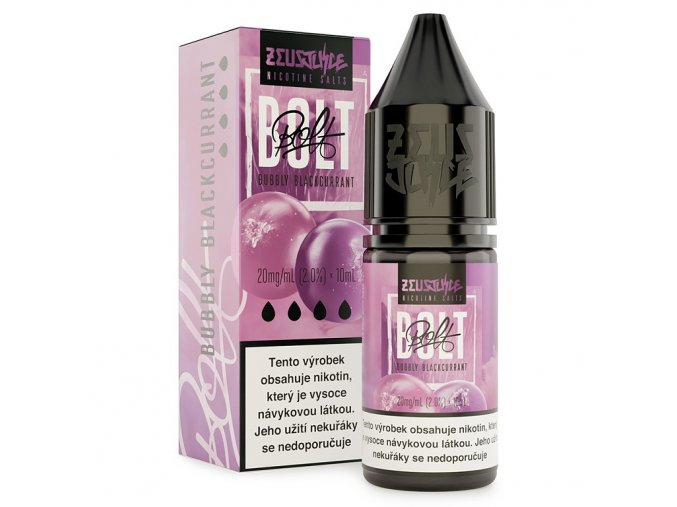 Zeus Juice (GB) Bubbly Blackcurrant - Zeus Juice BOLT Salt E-liquid 10ml Množství: 10ml, Množství nikotinu: 20mg