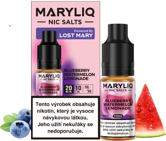 Blueberry Watermelon Lemonade - ELF BAR - LOST MARY - MARYLIQ NIC SALT (50PG/50VG) 10ml Množství: 10ml, Množství nikotinu: 20mg