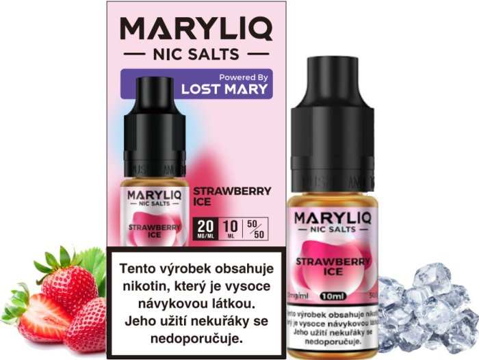 Strawberry Ice - ELF BAR - LOST MARY - MARYLIQ NIC SALT (50PG/50VG) 10ml Množství: 10ml, Množství nikotinu: 20mg
