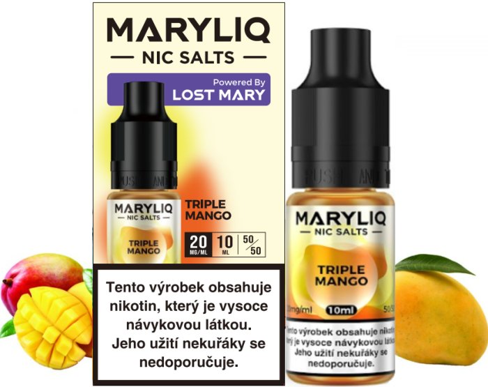 Triple Mango - ELF BAR - LOST MARY - MARYLIQ NIC SALT (50PG/50VG) 10ml Množství: 10ml, Množství nikotinu: 20mg