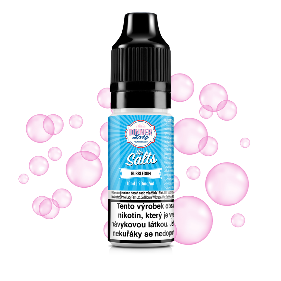 Bubblegum - Dinner Lady NIC SALT (50PG/50VG) 10ml Množství: 10ml, Množství nikotinu: 20mg