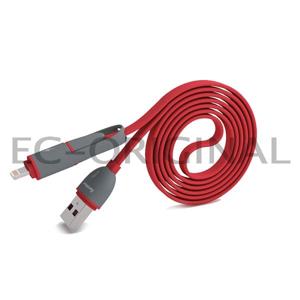 Micro USB a Lightning USB kabel 2v1 - Avatar Barva: Červená