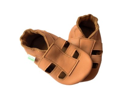 Hopi Hop BAREFOOT kožené capáčky Sandálky Koňakové