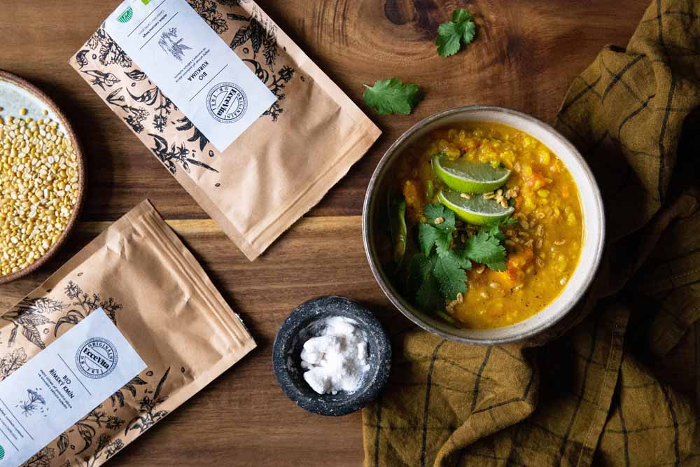 Recept na indickou polévku ze žlutého hrachu Mung dal