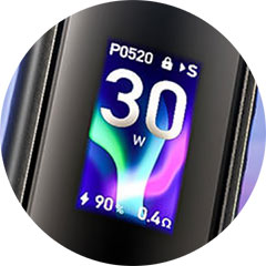 GeekVape Wenax Q Pro Pod Kit, displej.