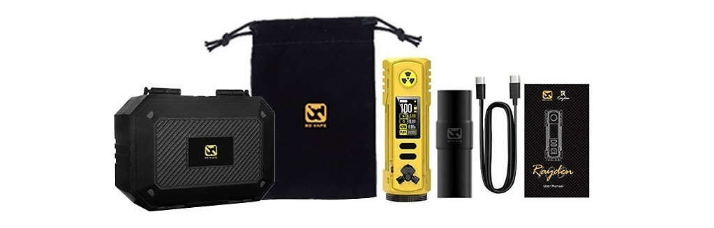 Mod Rayden 100 Toxic Limited Edition V1.5, obsah balení.