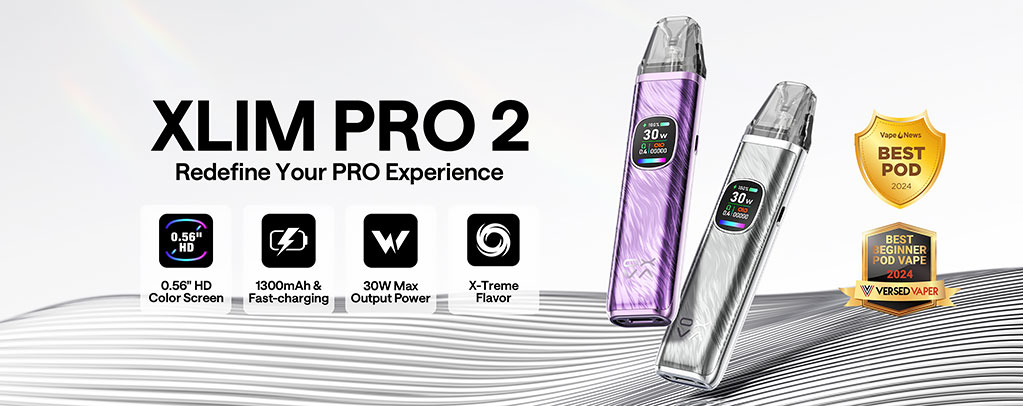 Oxva Xlim Pro 2, banner s parametry.