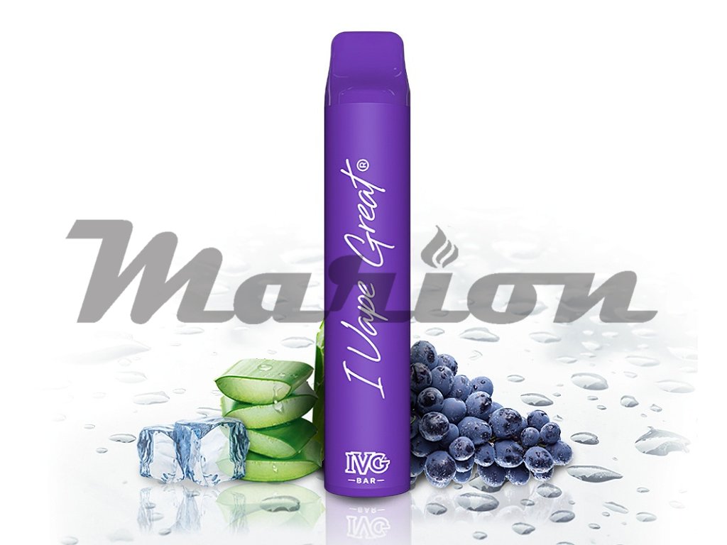IVG Bar Plus + - Chladivé hrozny s Aloe (Aloe Grape ICE ), produktový obrázek.