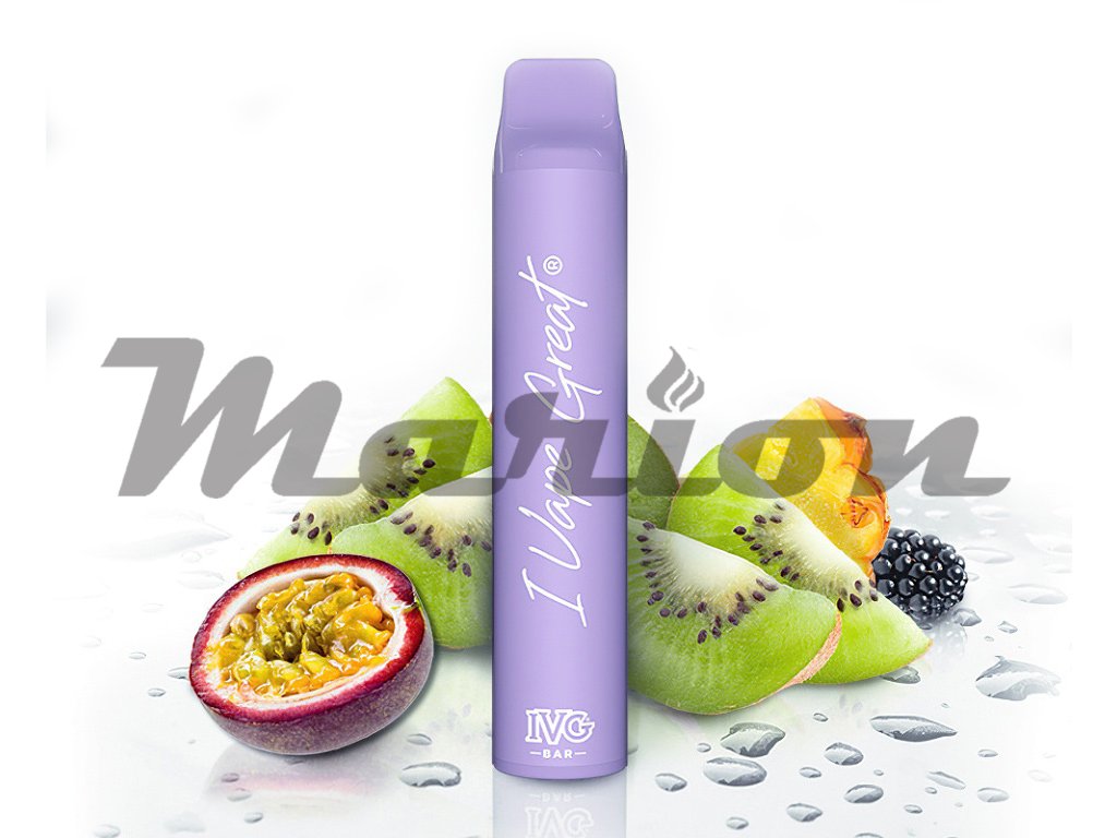 IVG Bar Plus + - Tropické ovoce s výraznou marakujou s bobulemi (Passionfruit), produktový obrázek.