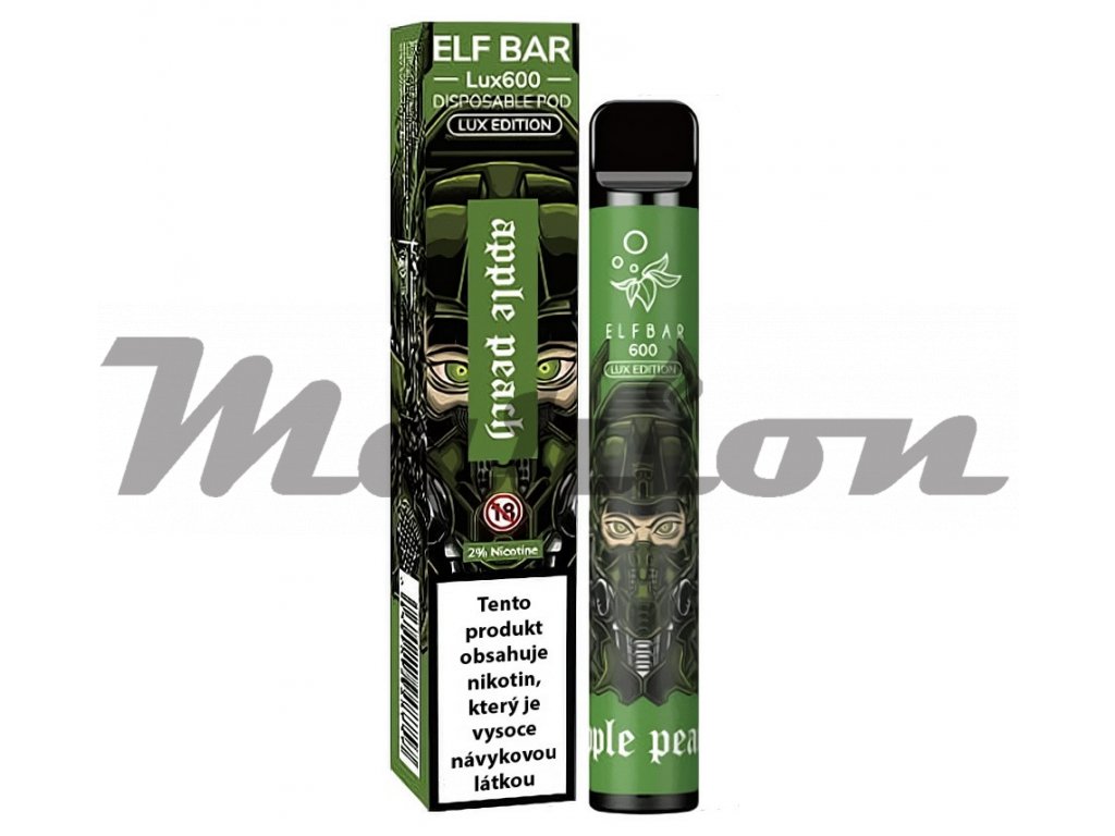 Elf Bar 600 Lux Edition - 20mg - Apple Peach (Jablko s brosví), produktový obrázek.