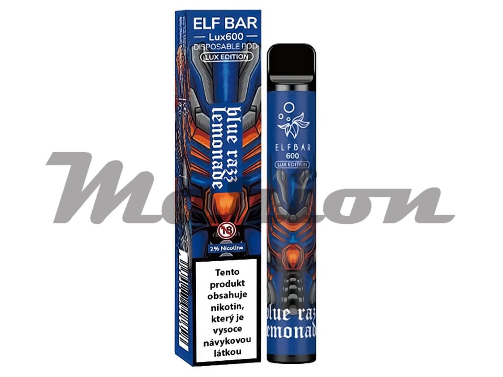Elf Bar 600 Lux Edition - 20mg - Blue Razz Lemonade (Chladivá borůvkovo-malinová limonáda), produktový obrázek.