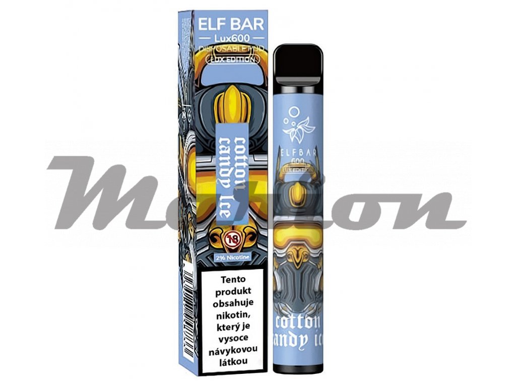 Elf Bar 600 Lux Edition - 20mg - Cotton Candy ICE (Sladké bonbóny s mentolovým nádechem), produktový obrázek.