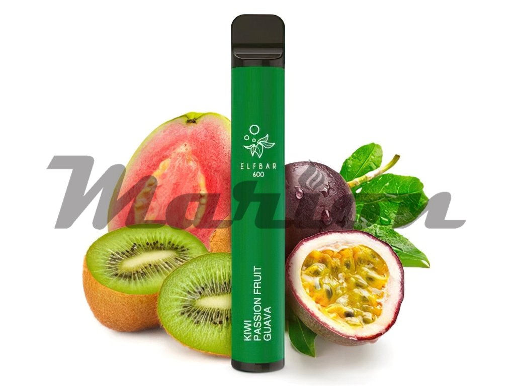 Elf Bar 600 - 20mg - Kiwi Passion Fruit Guava (Kiwi, Marakuja, Kvajáva), produktový obrázek.