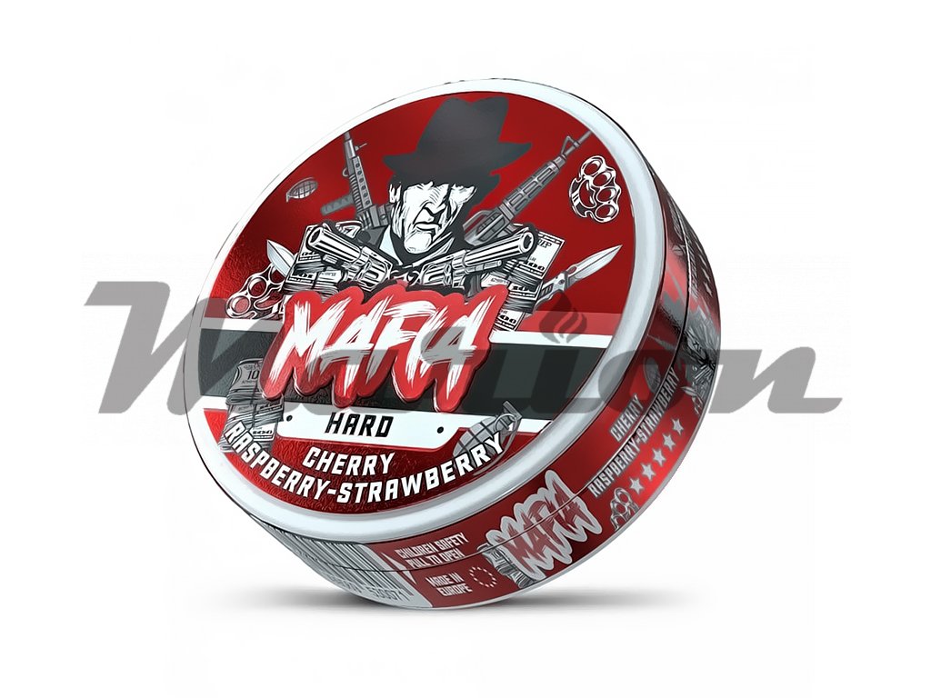 MAFIA - nikotinové sáčky - Cherry, Raspberry, Srawberry - 25mg /g, produktový obrázek.