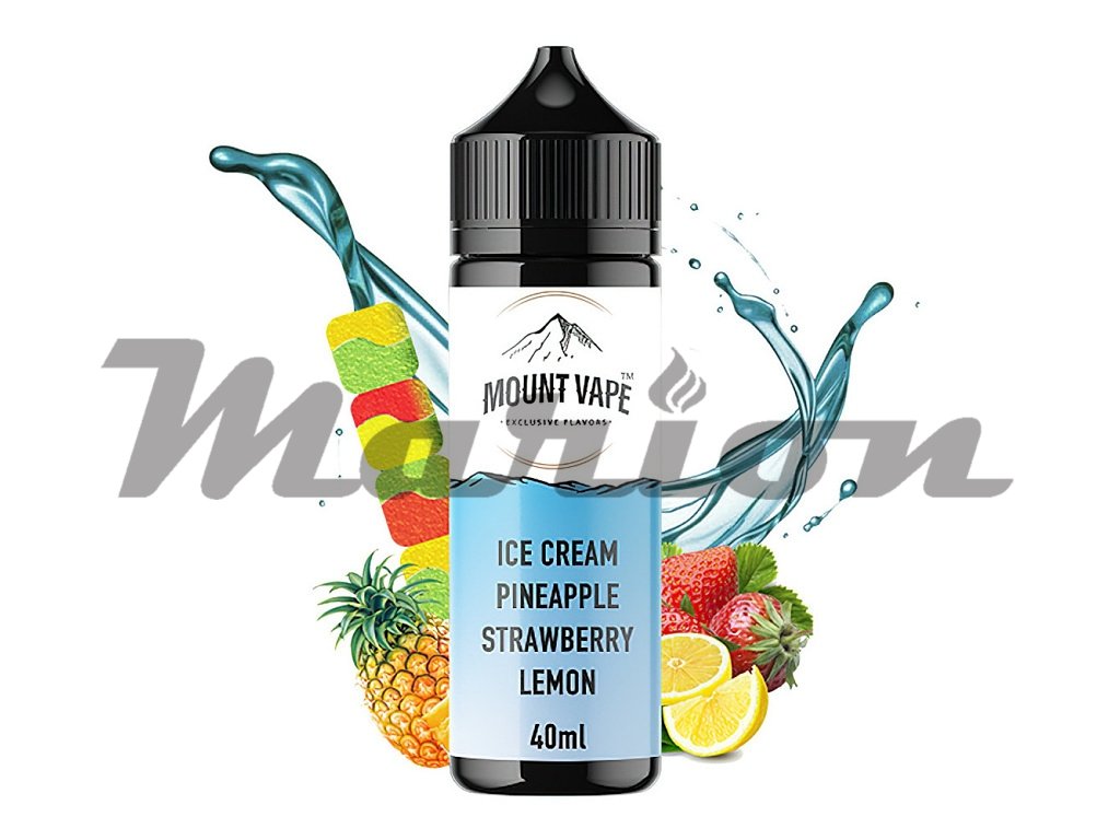 Mount Vape - Shake & Vape - ICE Cream Pineapple Strawberry Lemon - 40ml, produktový obrázek.
