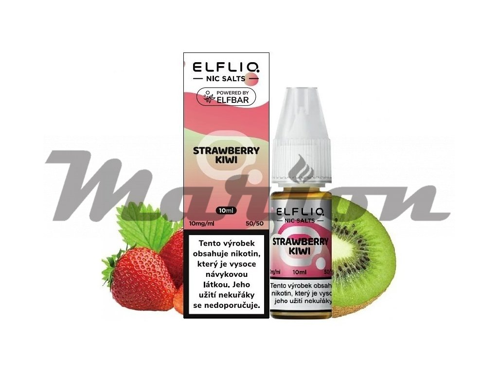 Elf Bar Elfliq - Salt e-liquid - Strawberry Kiwi - 10ml - 10mg, produktový obrázek.