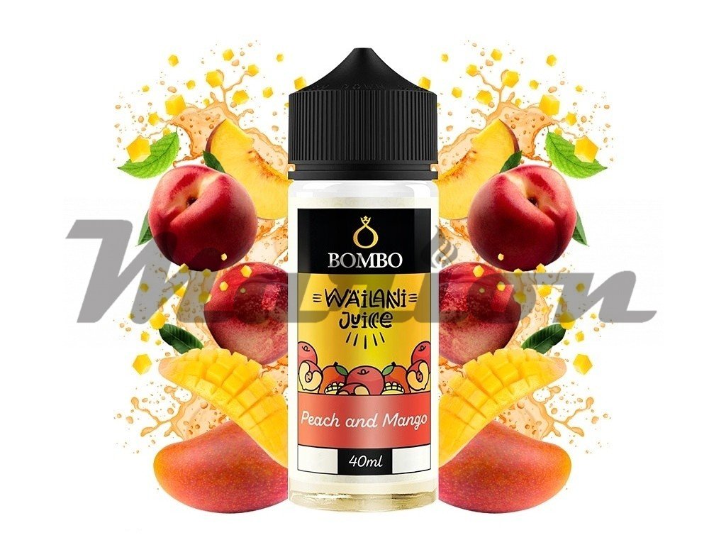 Bombo - Wailani Juice - S&V - Peach and Mango (Broskev a mango) 40ml, produktový obrázek.