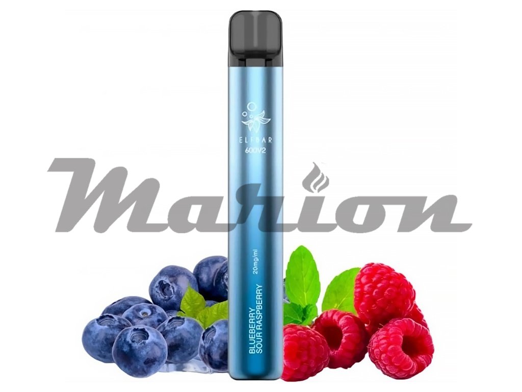 Elf Bar 600 V2 - 20mg - Blueberry Sour Raspberry (Borůvka s malinou), produktový obrázek.