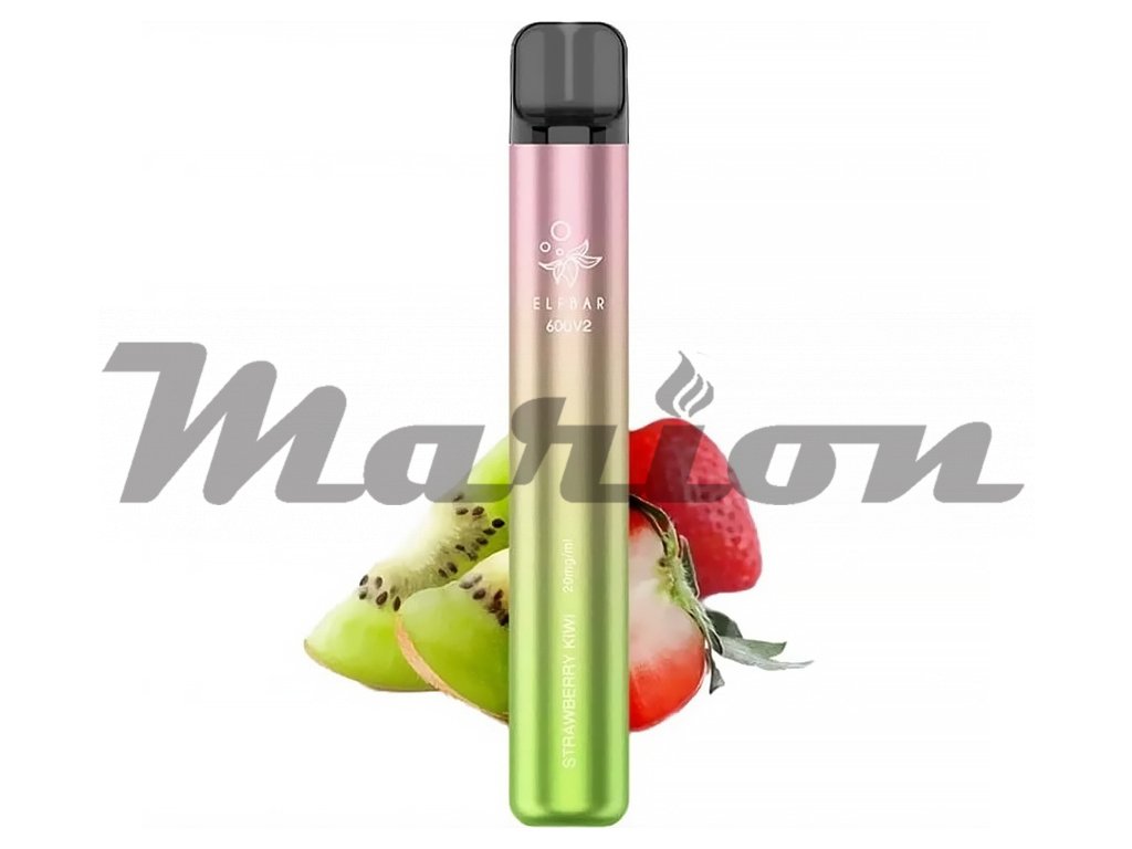 Elf Bar 600 V2 - 20mg - Strawberry Kiwi (Jahoda s Kiwi), produktový obrázek.
