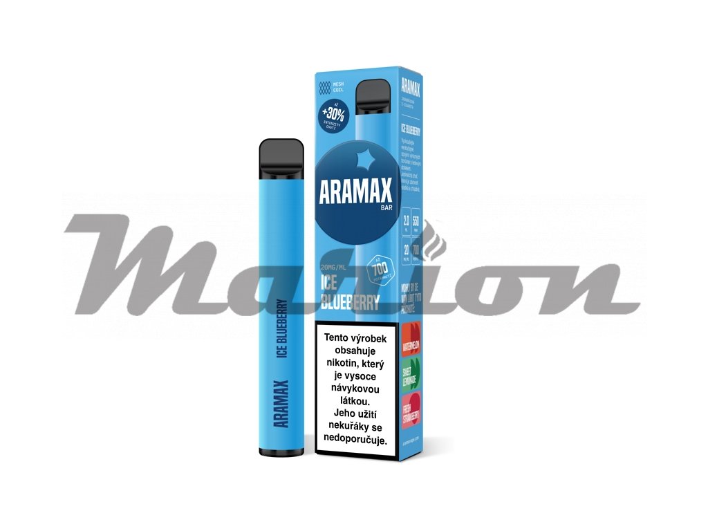 Aramax Bar 700 - Blueberry ICE - 20mg, produktový obrázek.