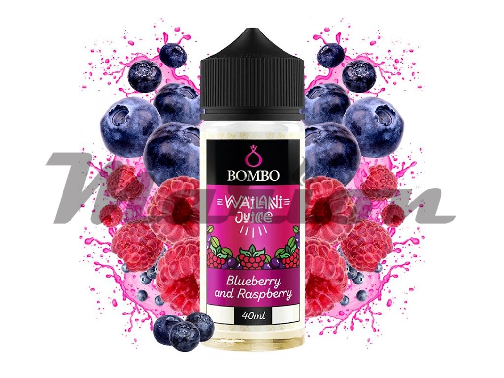 Bombo - Wailani Juice - S&V - Blueberry and Raspberry (Borůvka a malina) - 40ml, produktový obrázek.