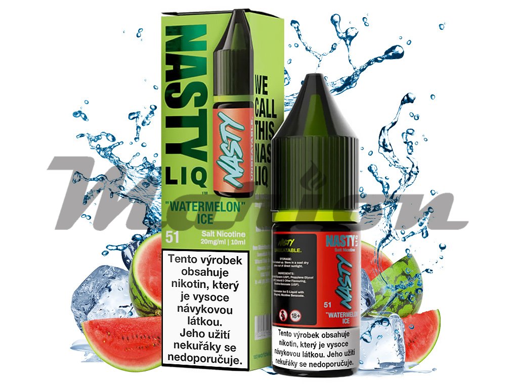 Nasty LIQ - Salte e-liquid - Watermelon ICE - 10ml - 20mg, produktový obrázek.