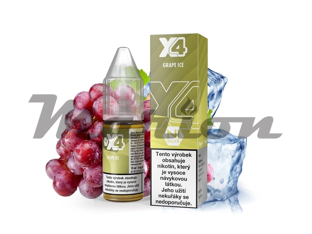 X4 Bar Juice Salt - E-liquid - Grape ICE (Chladivé hroznové víno) - 10mg, produktový obrázek.