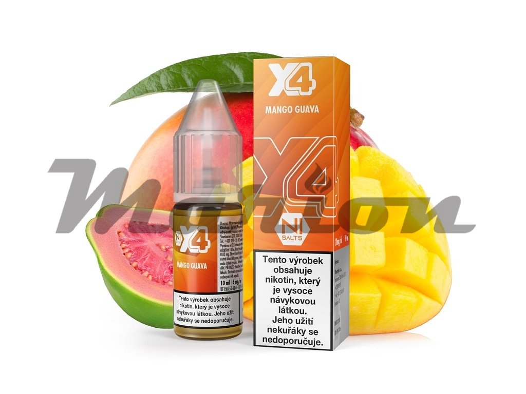 X4 Bar Juice Salt - E-liquid - Mango Guava (Mango a guava) - 10mg, produktový obrázek.