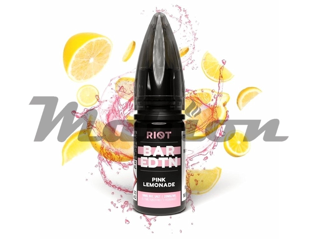 Riot BAR EDTN - Salt e-liquid - Pink Lemonade - 10ml - 20mg, produktový obrázek.