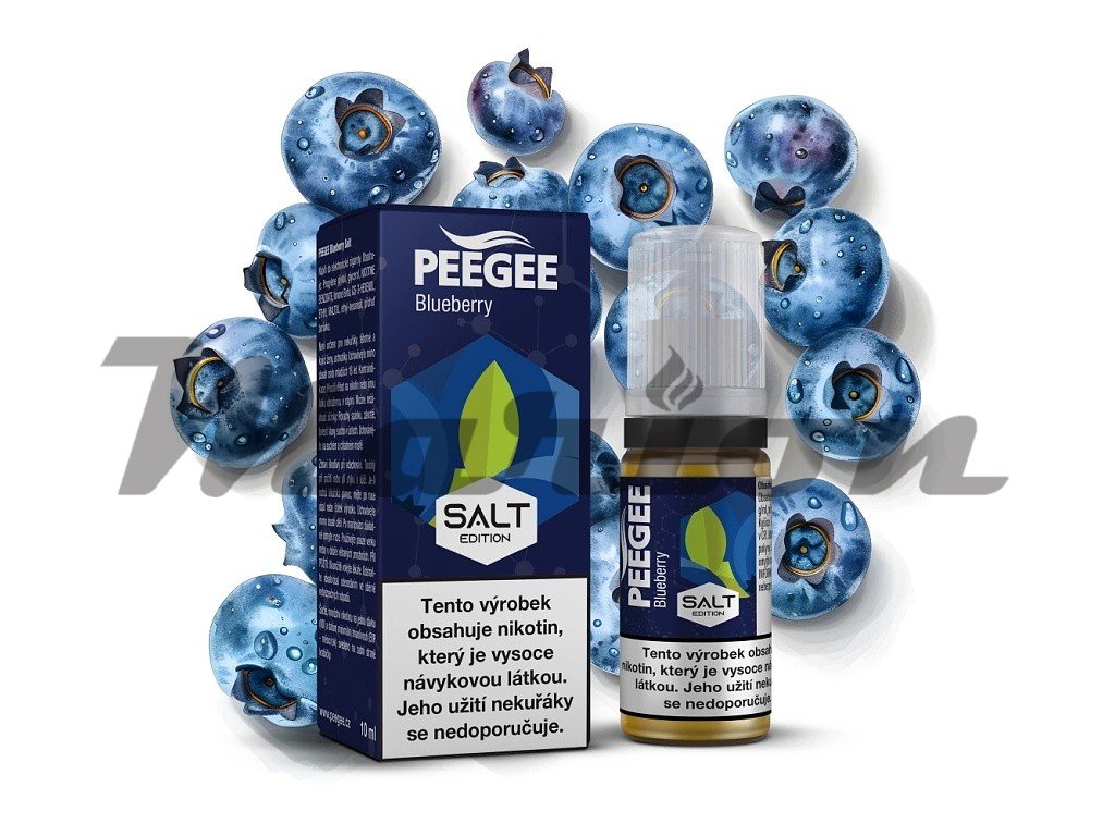 PEEGEE Salt - E-liquid - Blueberry - 10mg, produktový obrázek.
