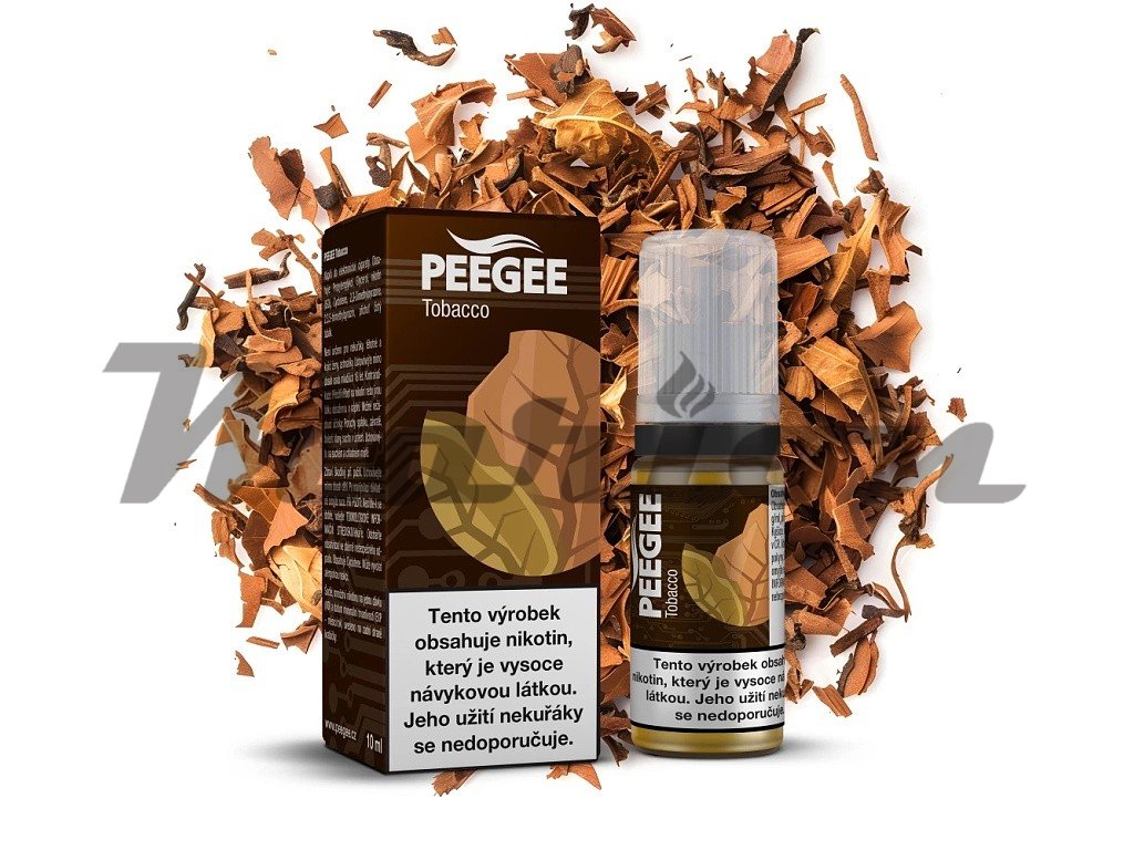 PEEGEE - E-liquid - Čistý tabák - 18mg, produktový obrázek.