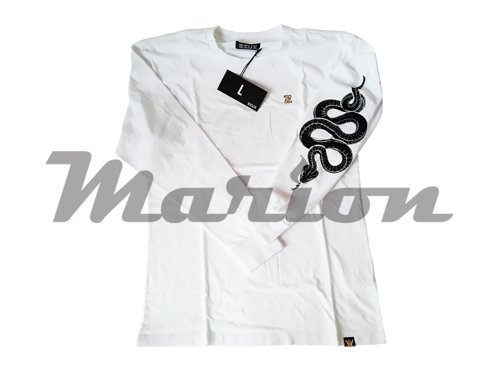 Tričko ZEUS dlouhý rukáv bílé - velikost L, produktový obrázek.