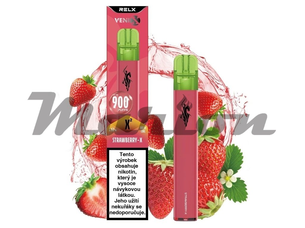 Venix X2 - Strawberry-X - 16mg, produktový obrázek.