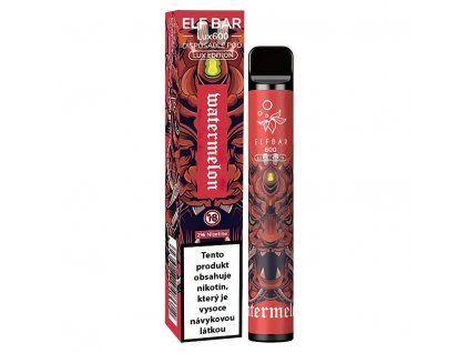 Elf Bar 600 Lux Edition - 20mg - Watermelon (Šťavnatý vodní meloun), produktový obrázek.