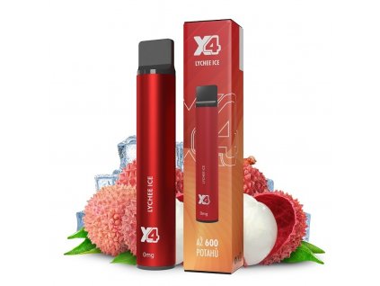 X4 Bar - 0mg - ZERO - Lychee ICE (Chladivé liči), produktový obrázek