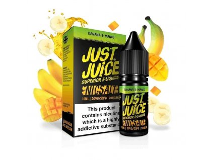 Just Juice Salt - E-liquid - Banana & Mango (Banán s mangem) - 20mg, produktový obrázek.