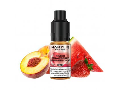 Maryliq - Salt e-liquid - Peach Strawberry Watermelon ICE - 10ml - 20mg, produktový obrázek.