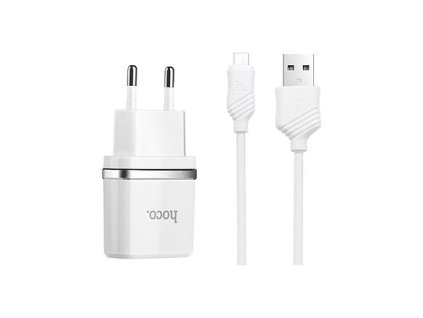 Nabíječka Hoco C12 Dual Micro USB (5V / 2,4A) (Bílá)